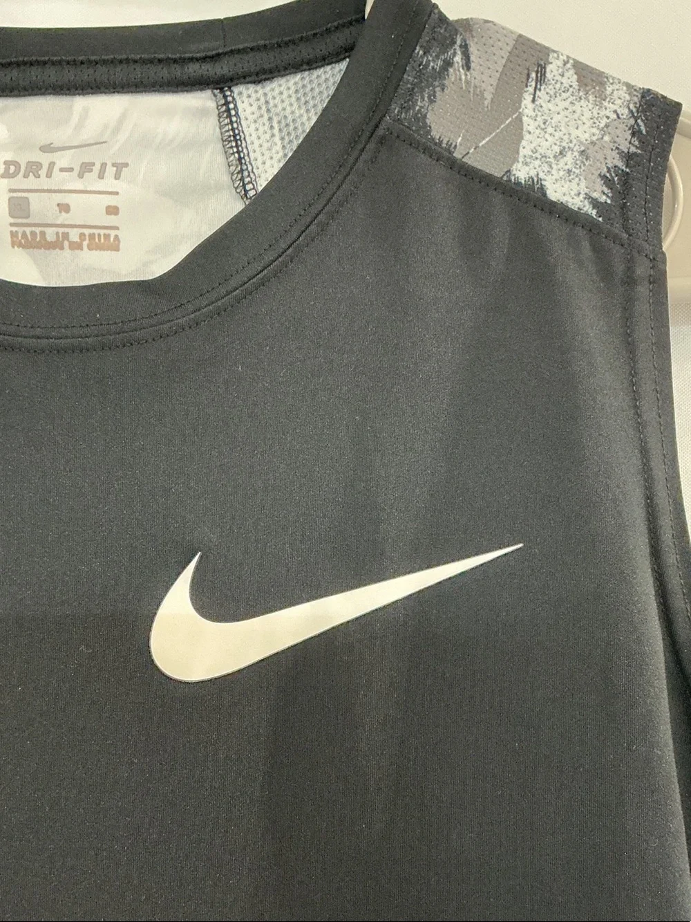Nike Black Athletic Dri-FIT Tank with White Swoosh